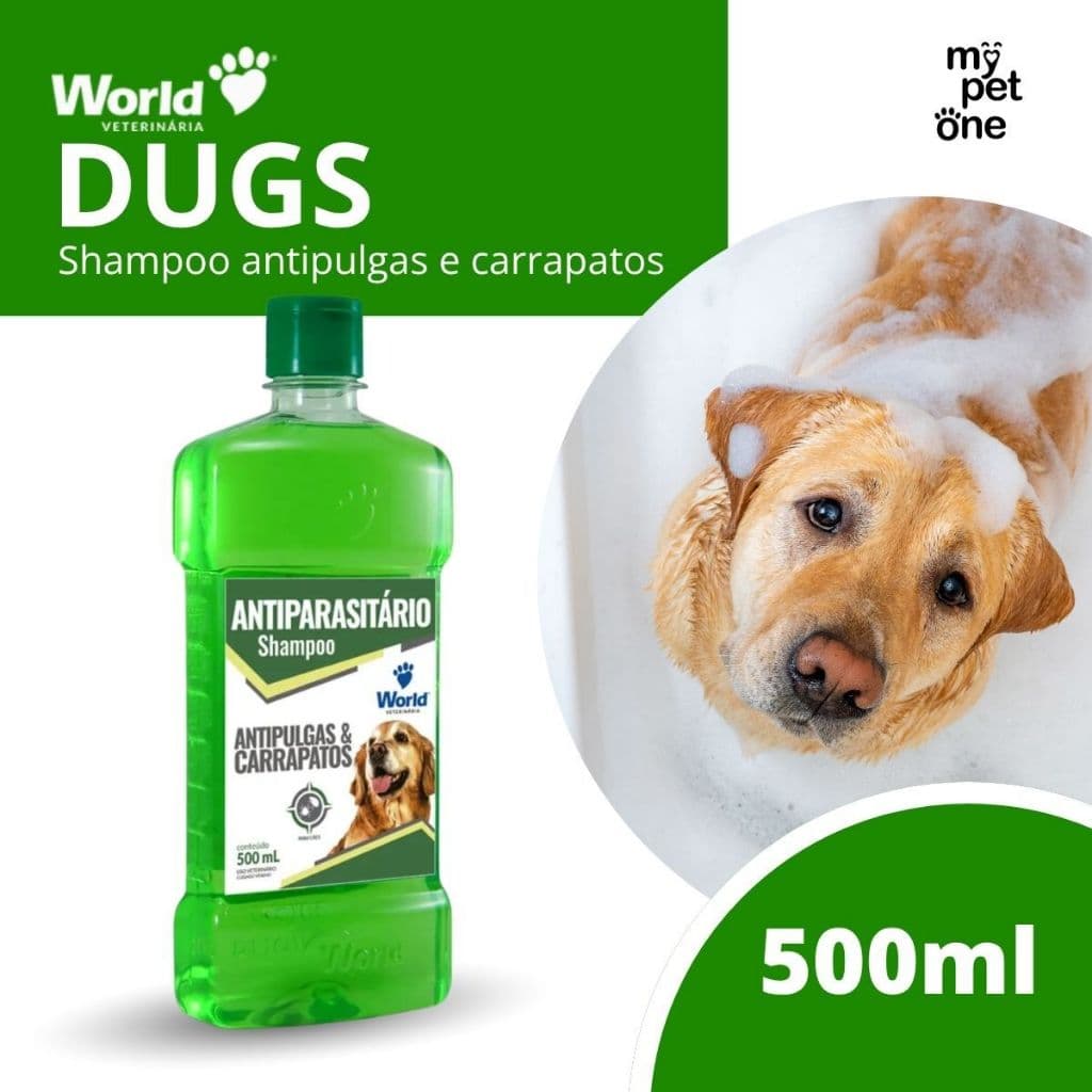 Shampoo Antiparasitário World Veterinária Dug's para Cães - 500ml