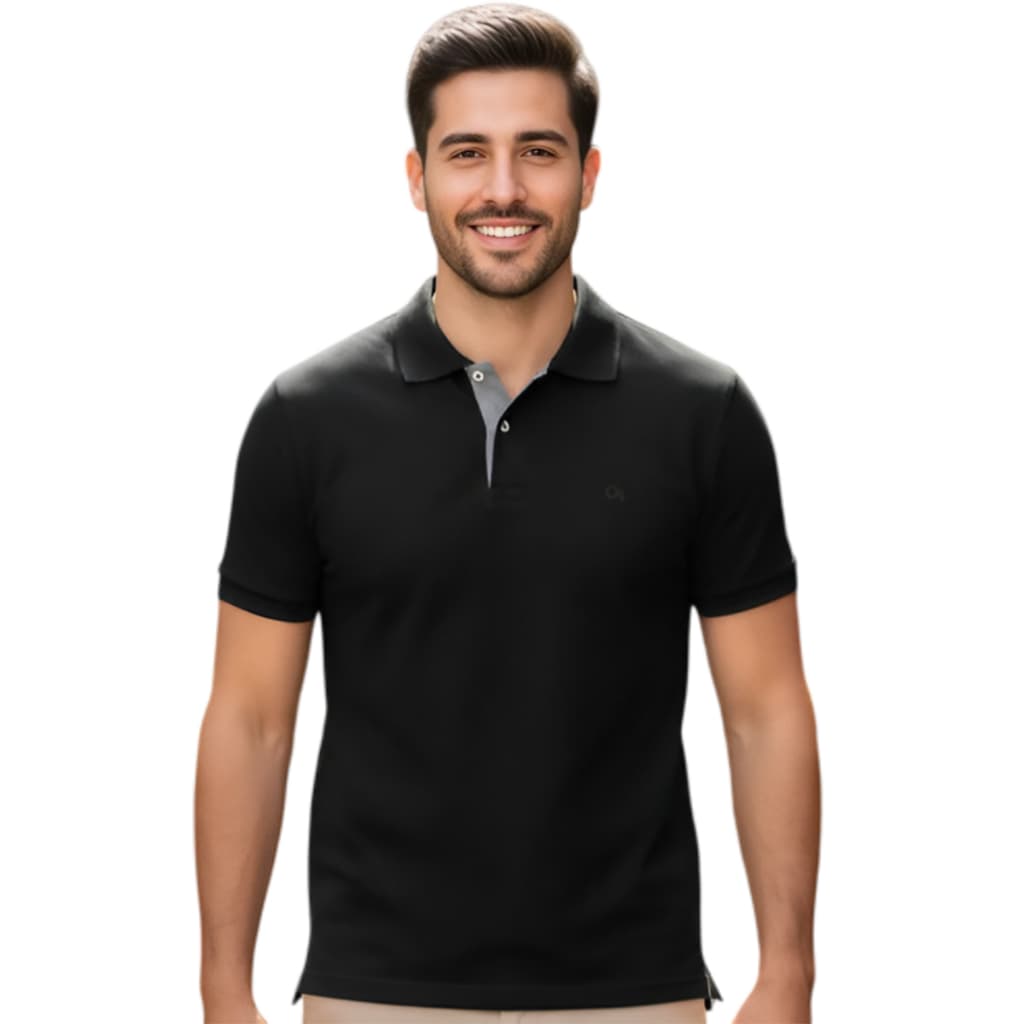 Camisa Gola Polo Social Masculina Slim Algodão Casual Ogochi