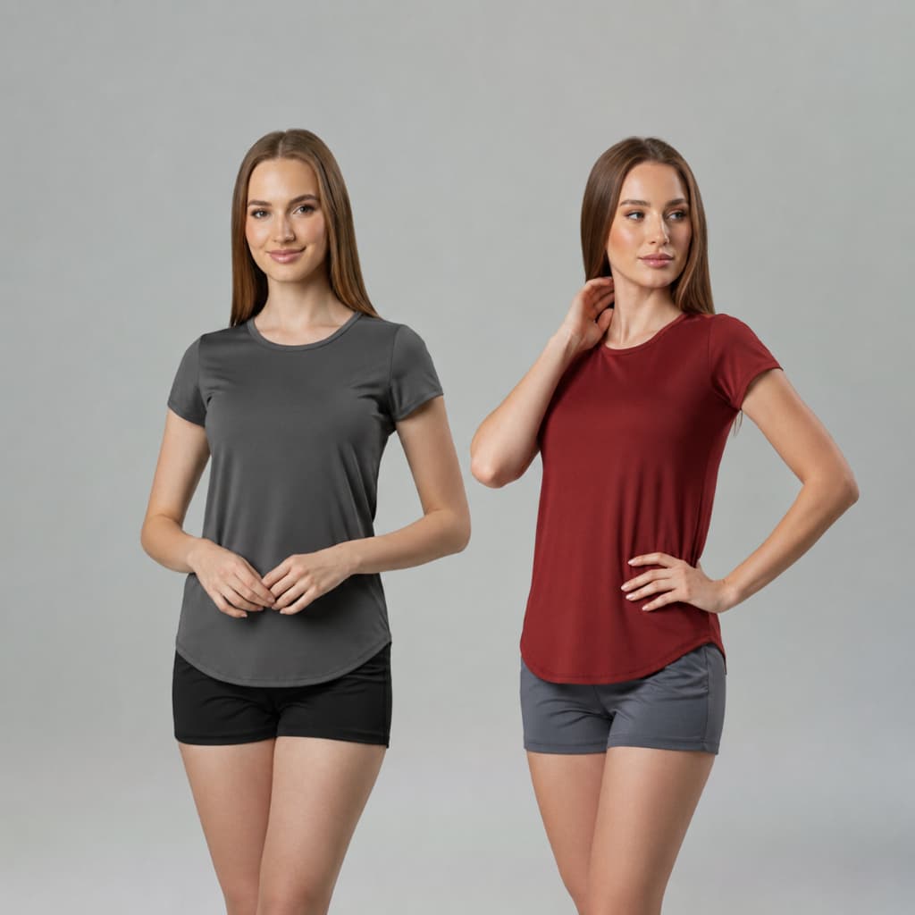 Kit 2 Camisetas Academia Feminina Dry Fit Camisa Blusa Musculação Treino Caminhada