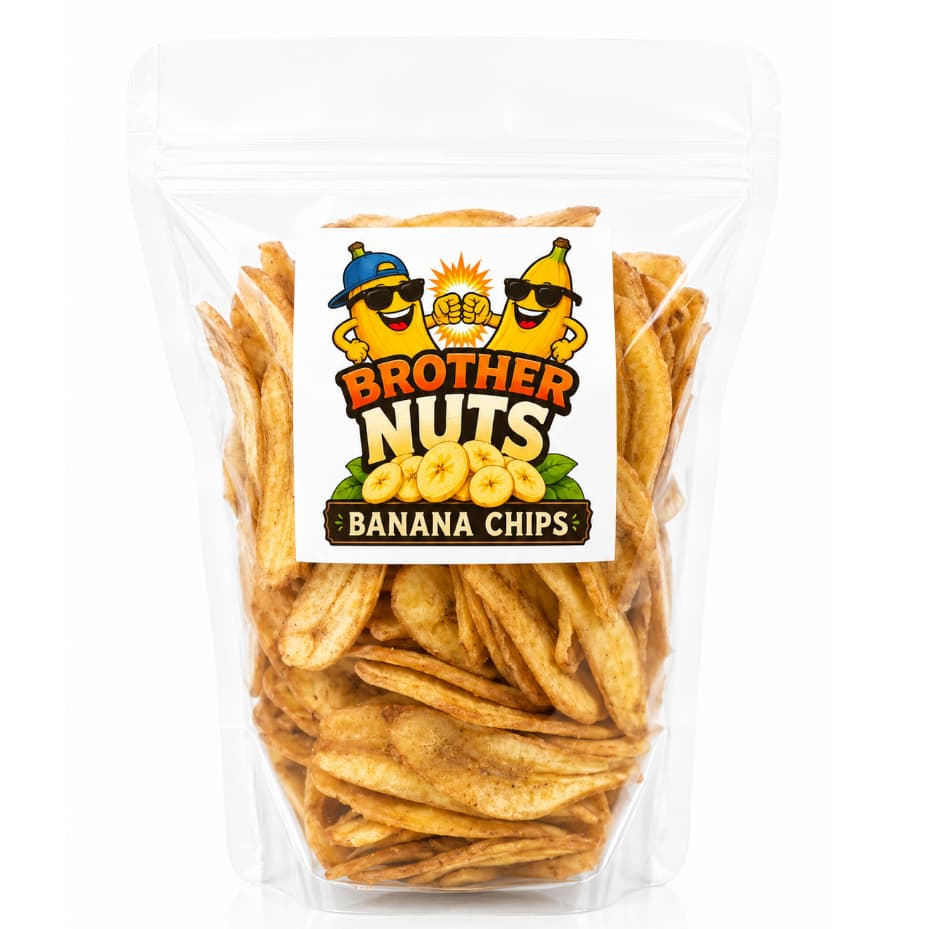 Banana Chips Natural Snack Premium Saudável embalagem Zip Lock