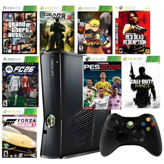 Xbox 360 XPLOIT + CONTROLE + HD 500GB COM JOGOS
