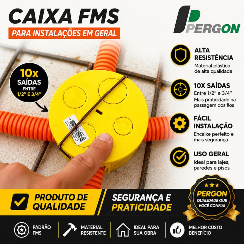 Caixa FMS Pergon para Instalações Elétricas – Escolha a Cor e a Quantidade