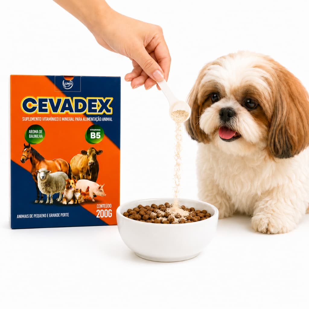 Cevadex Suplemento Vitamina B5 para Cães Mais Saudáveis Melhora a Pele e o Pelo Aumenta a Imunidade