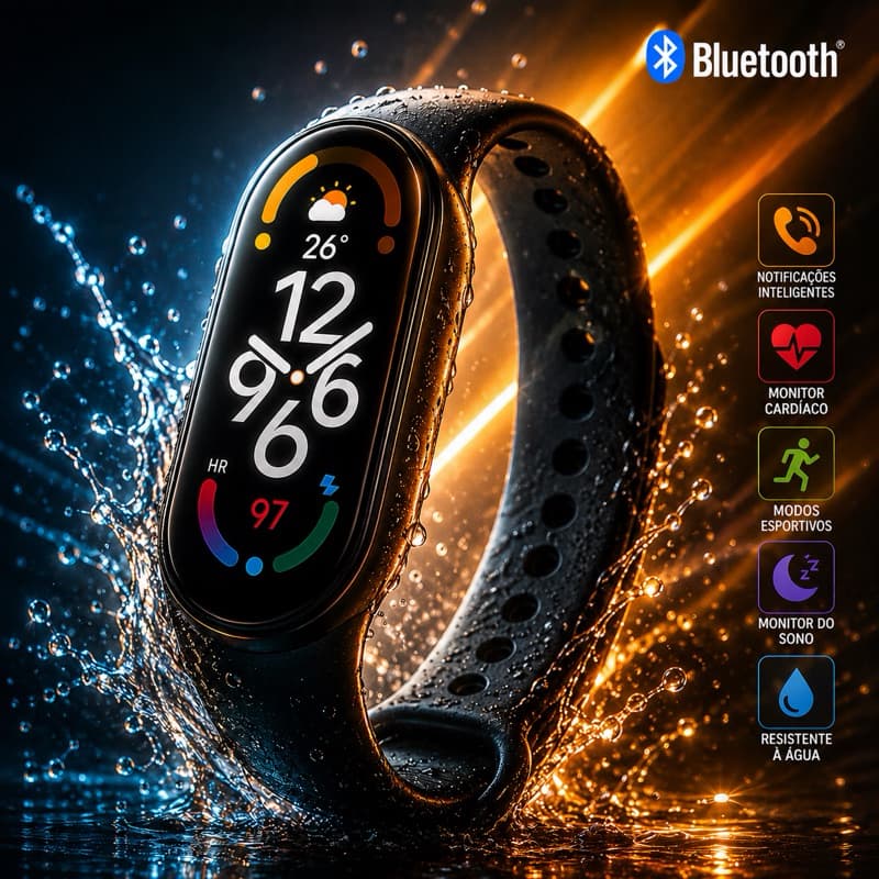 Smartband M7 Mede Pressão Batimentos Oxigênio e Sono Relógio Inteligente Android E Ios