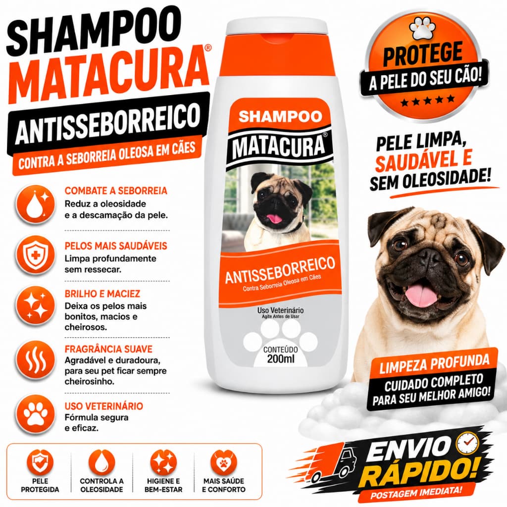 Shampoo para Cães Antiseborreico Matacura 200mL