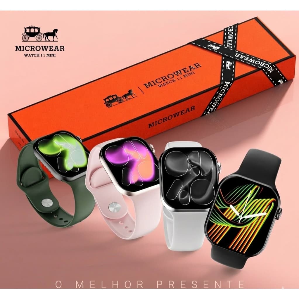 Relógio Inteligente Smartwatch W11 Mini Lançamento Fitness Esportivo Notificações Redes Sociais Android iOS Promocao