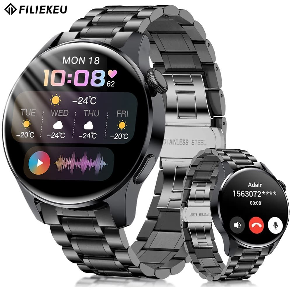 FLK Relógio smartwatch pressão arterial chamar esportes fitness à prova d'água smartwatch relogio