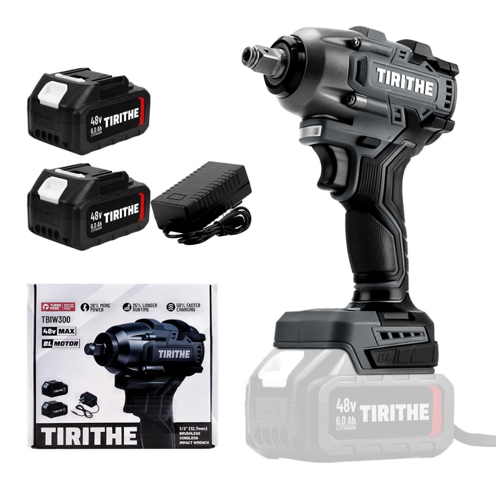 Chave De Impacto Brushless 500nm 48v Com 2 Baterias Portátil Sem Fio