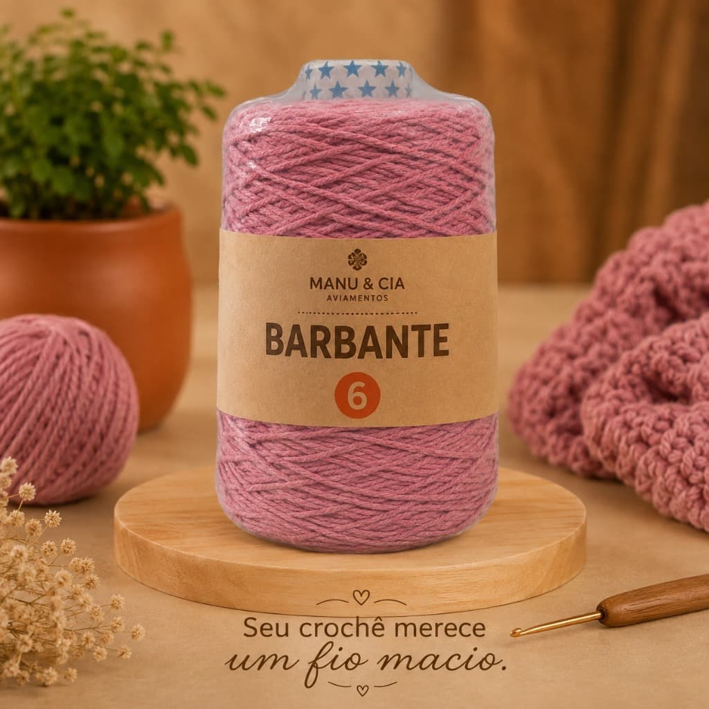 Barbante Nº6 Telha para Crochê e Artesanato | Fio Resistente para Tapetes e Macramê