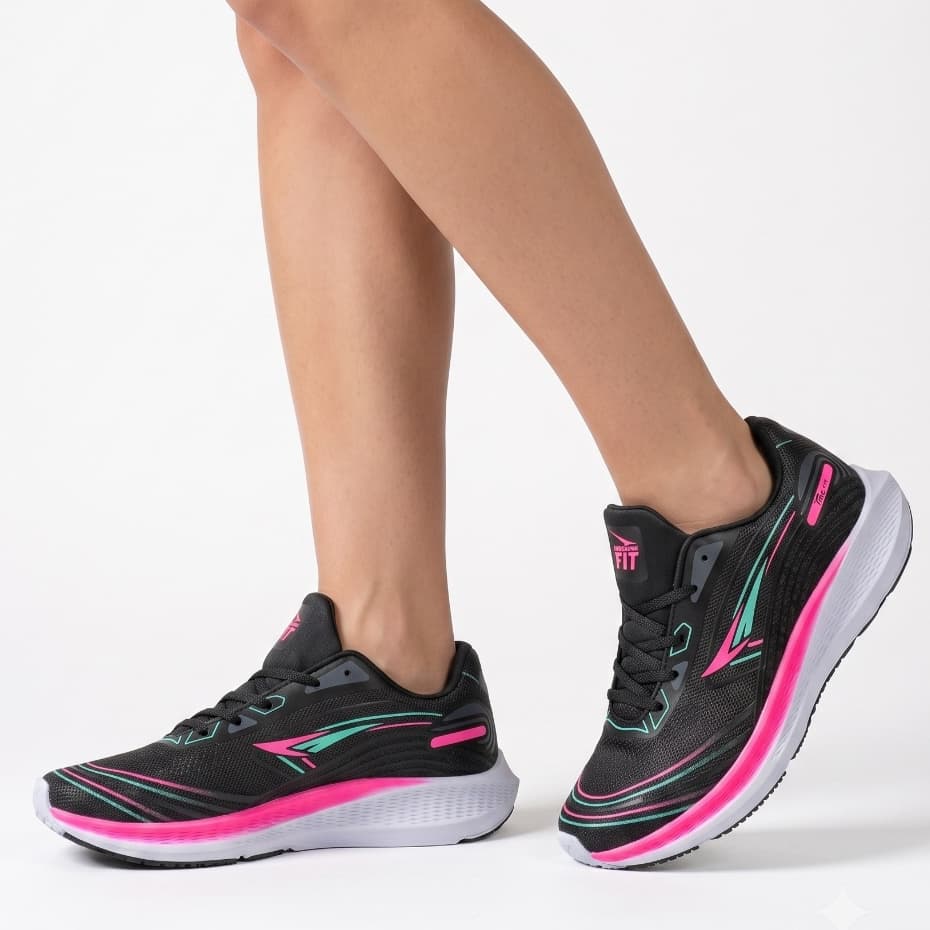 Tênis Feminino Esportivo Moderno Estiloso Confortável Resistente Treino Academia Confortável