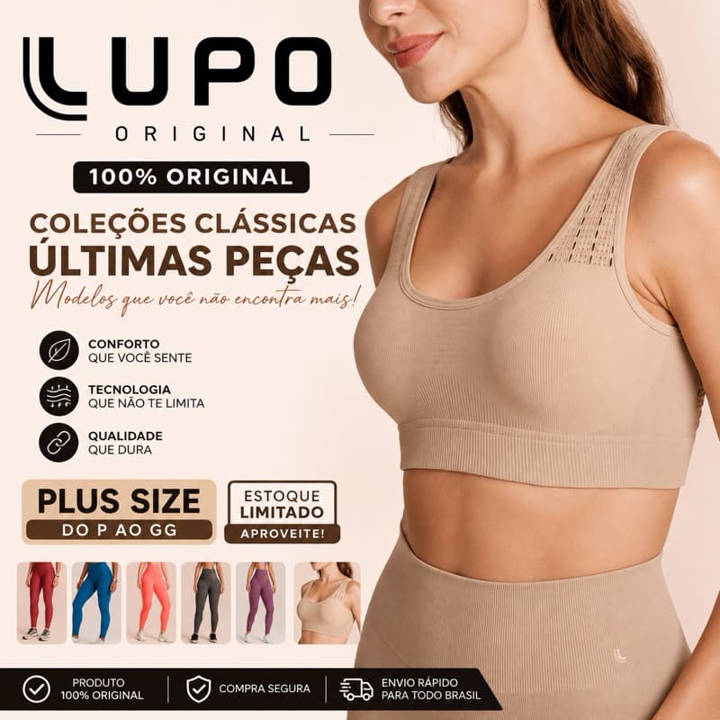 Lupo Feminino Original Top Calça Legging Bermuda Fitness Vários Modelos e Tamanhos