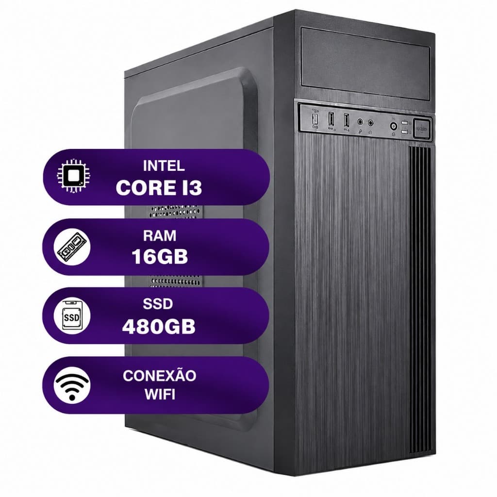 Pc Computador Intel Core I3 4ª Geração 16gb Ssd 480gb Wifi