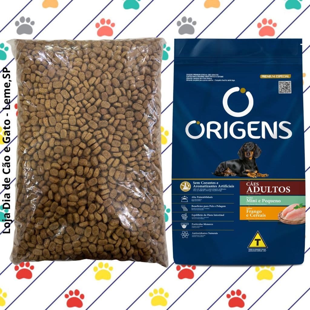 GRANEL 1KG - Ração Origens ADULTOS FRANGO Premium Especial - Cachorros Mini e Pequeno Porte