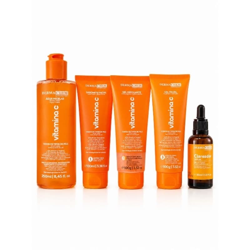 Kit 5 Anti Idade Dermachem Vitamina C Todos os Tipos de Pele