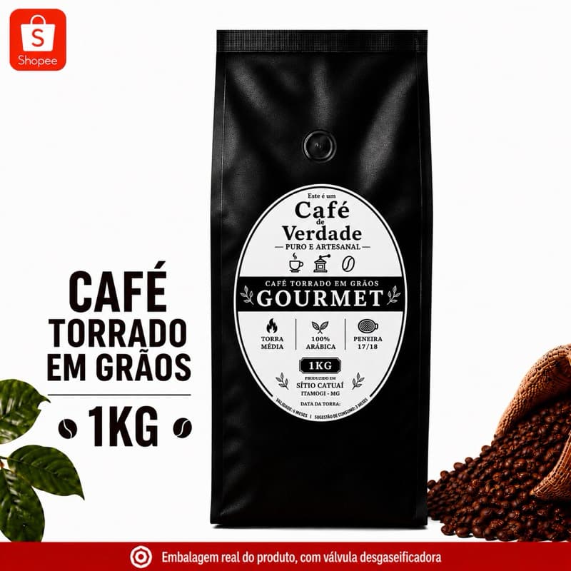Café Gourmet Artesanal Torrado em Grãos 1KG