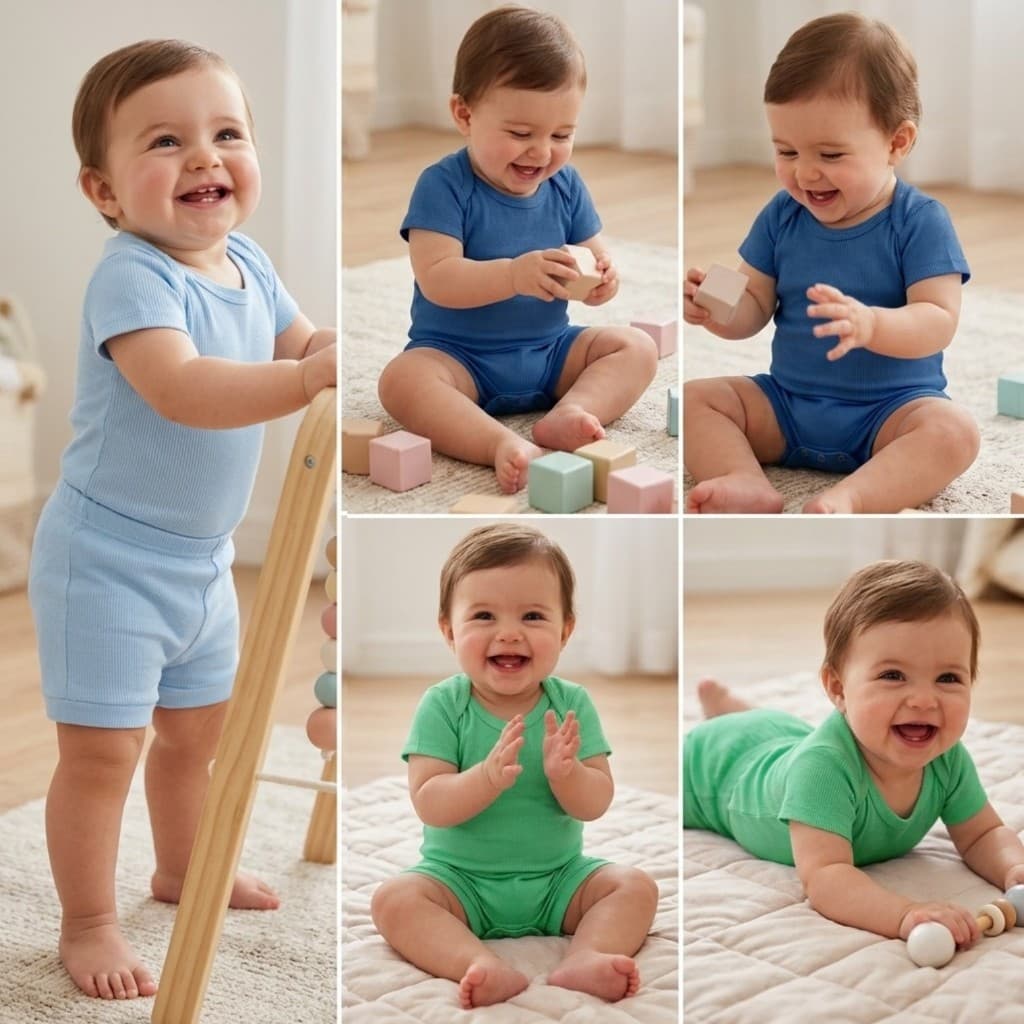 Kit Body Canelado Verão Manga Curta, Menina e Menino Roupas para Bebê Conjunto de Bebê Tam RN ao GG