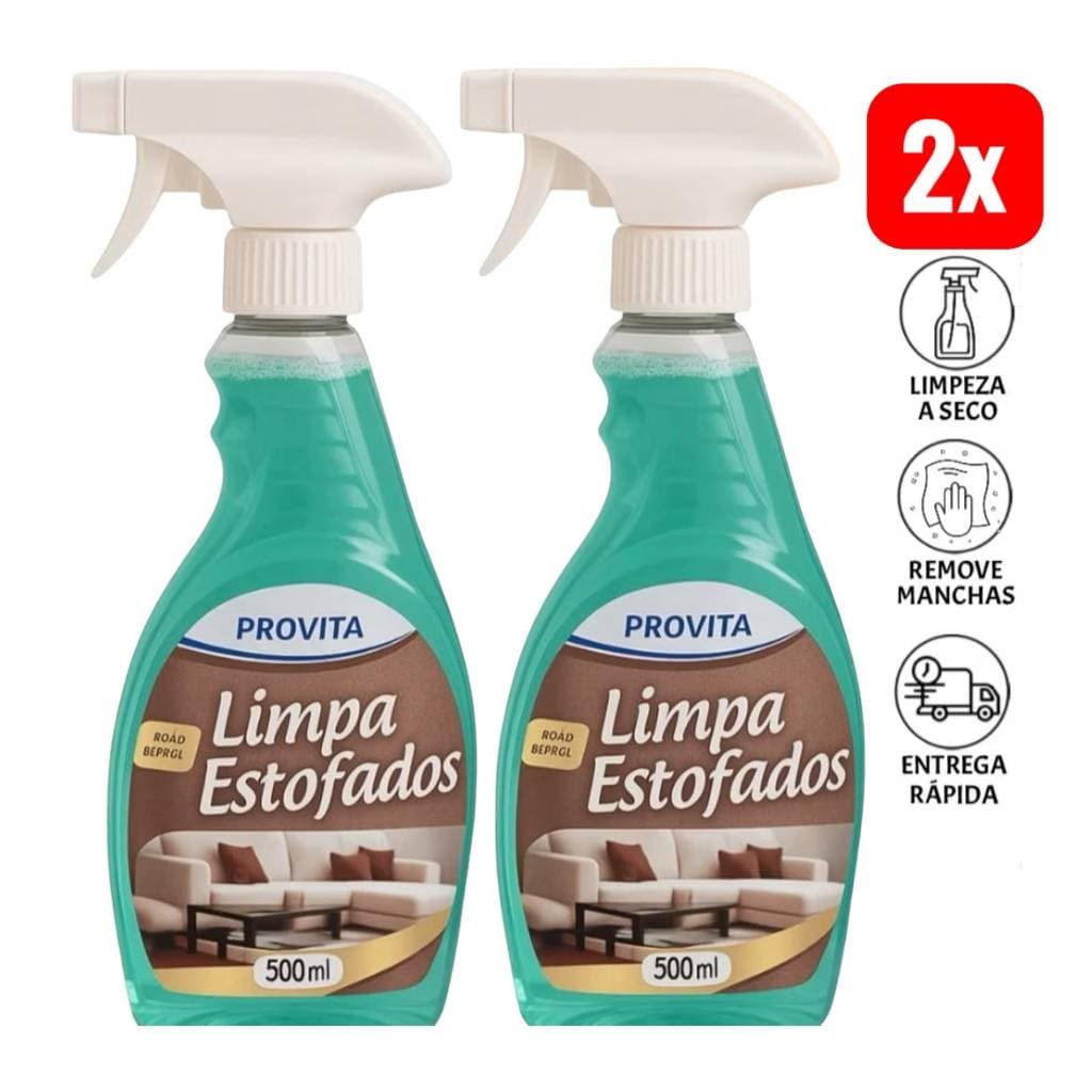 Kit 2 Espuma De Limpeza A Seco Premium 500ml Spray Limpa Estofados Profissional Sofa Colchao Banco De Carro Encardido