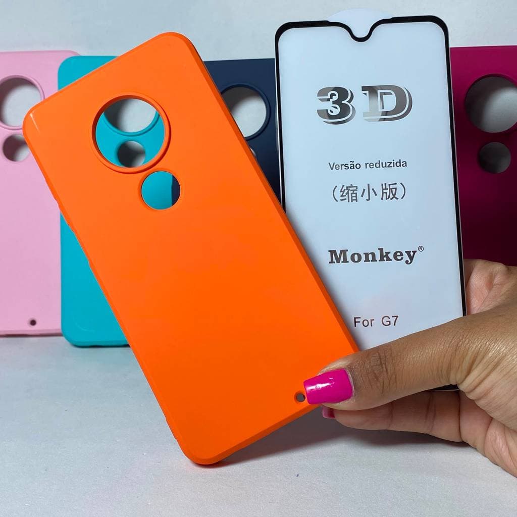 CAPA G7  + Película 3D Câmera Aberta Motorola Capinha Case Protetora Celular Silicone