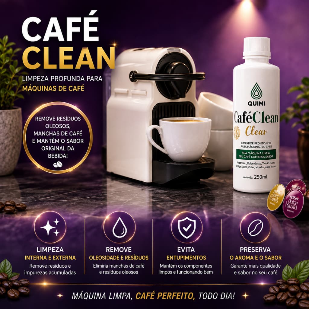 Descalcificante Limpa Cafeteira Expresso Maquina Nespresso Dolce Gusto 3Corações Café Dentro Limpeza