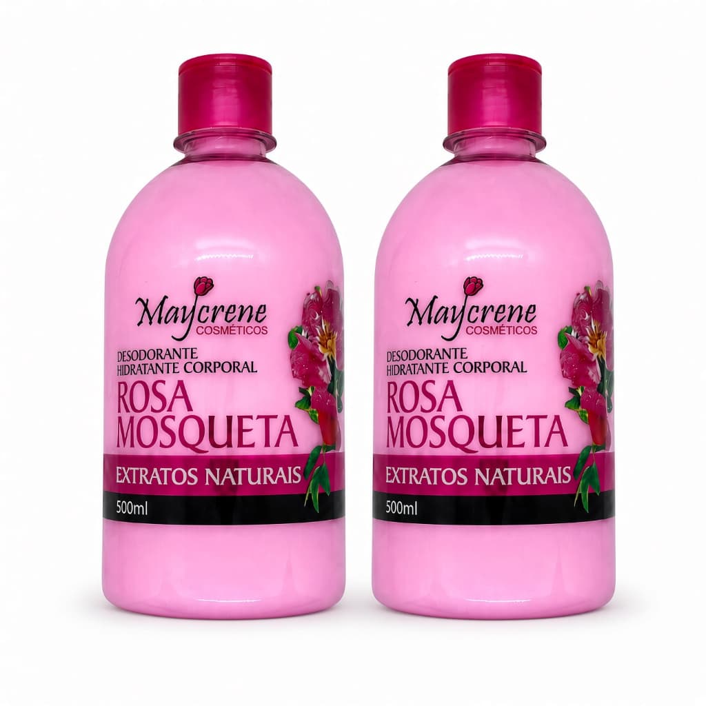 Kit 2 Loção Hidratante Rosa Mosqueta 500ml – Pele Sedosa e Cheirosa