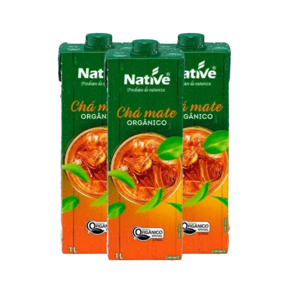 Kit 3 Chá Mate Orgânico Native - 1l - Sem Agrotóxico