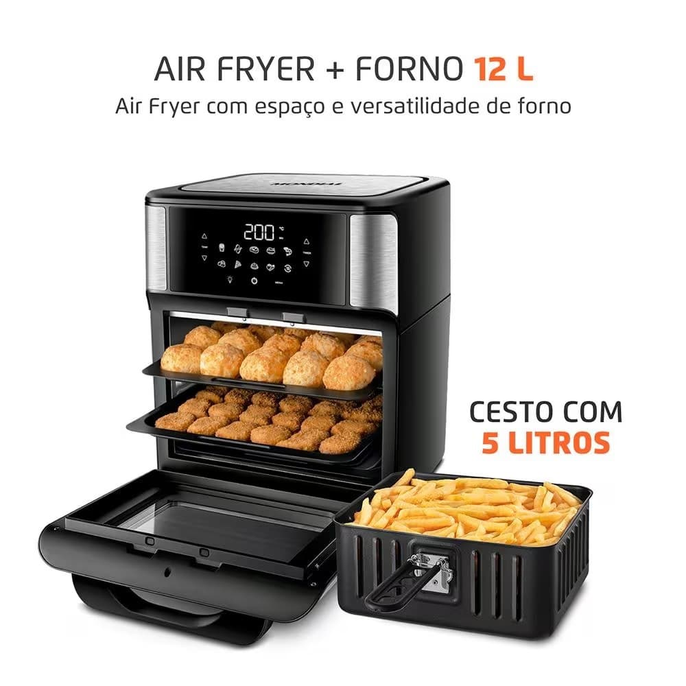 Fritadeira Air Fryer Oven Mondial Afon-12l-fg 12l Digital 20 Cinza