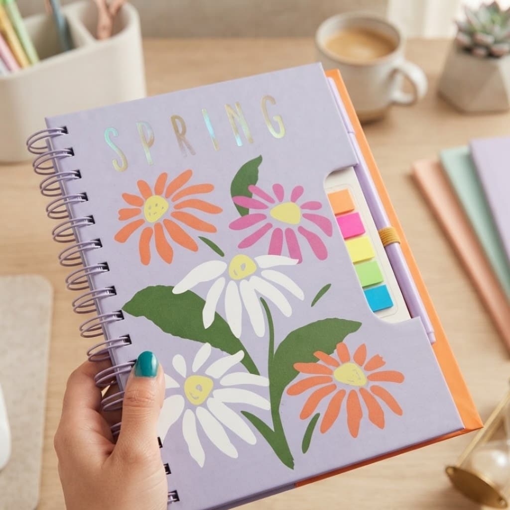 Caderno Capa Dura A5 80 Folhas Colegial Caderneta Espiral Feminino Escolar Volta as Aulas Escritorio