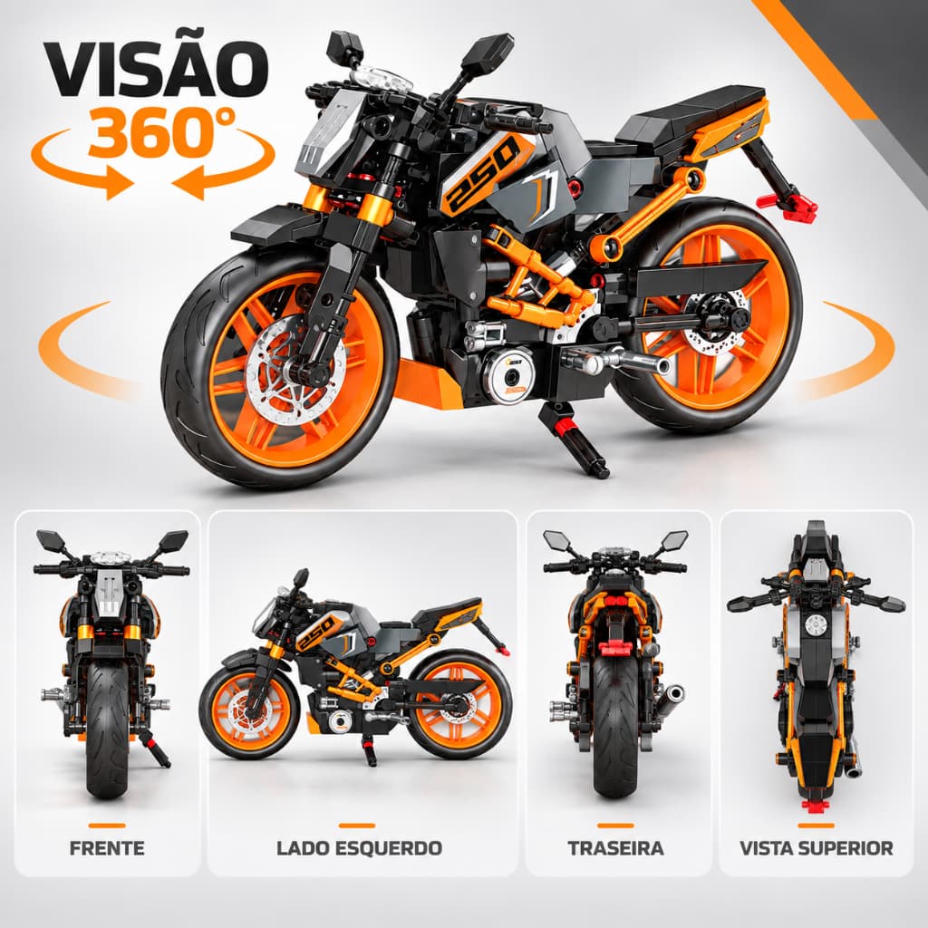 Moto KTM Duke 330 Peças Blocos de Montar Compatível com Lego Brinquedo para Crianças e Adultos