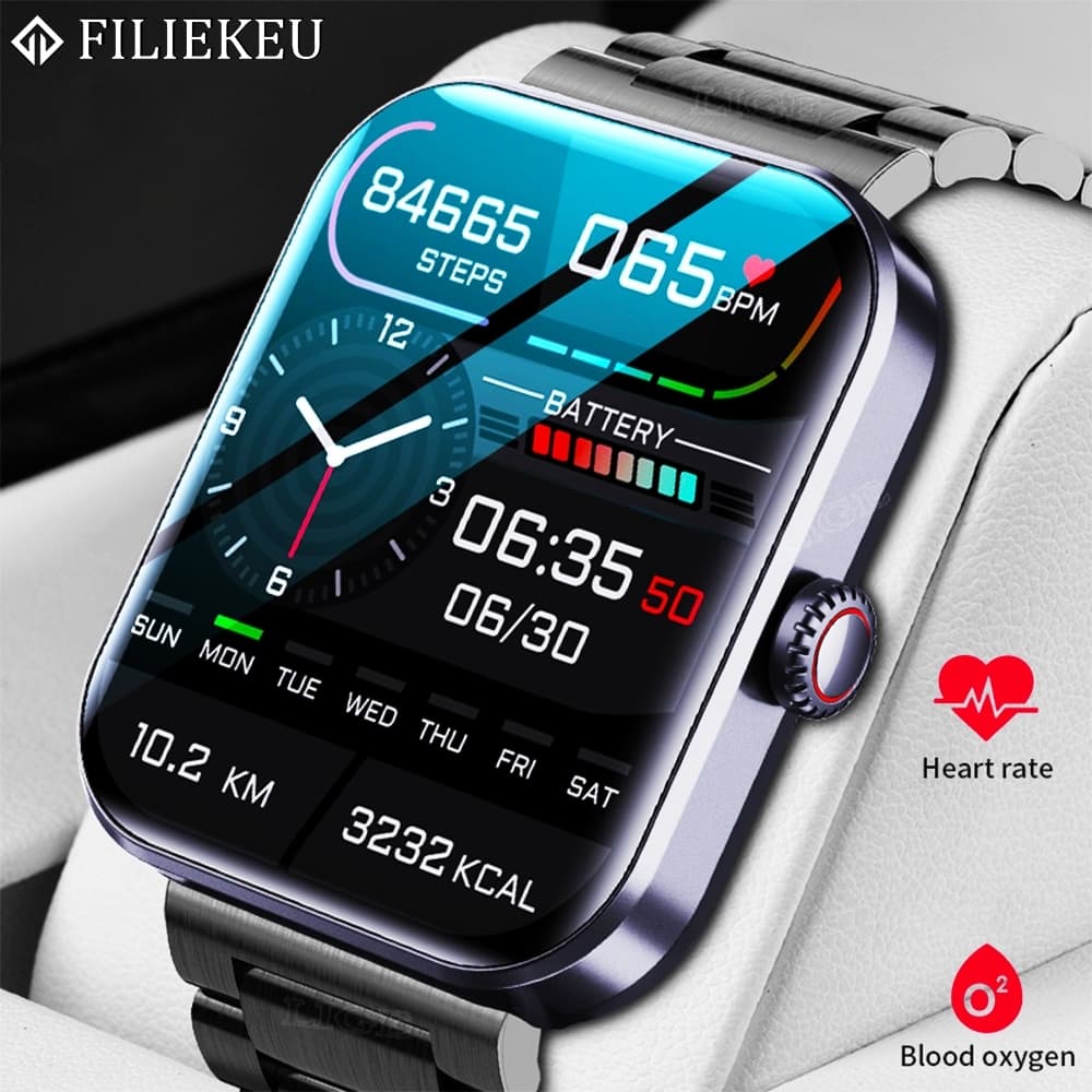 FILIEKEU pulseira smartwatch sonoefunção dechamada Bluetooth açúcar no sanguesmartwatch  Relógio