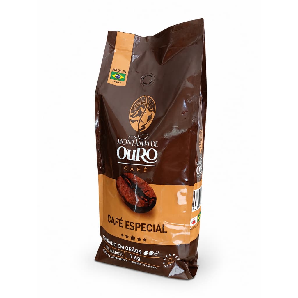 Café Especial Torrado em Grãos Montanha de Ouro 100% Arábica 1 Kg
