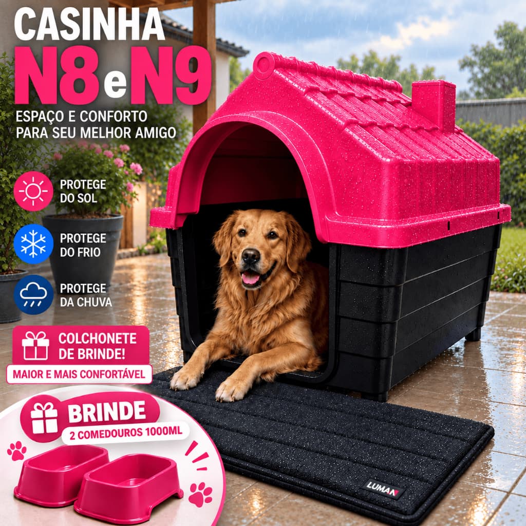 Casinha Plástica Desmontável Cachorros Cães Grande Porte  N8 E N 9