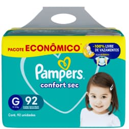 Fralda Pampers Confort Sec Tam. G 92 unidades
