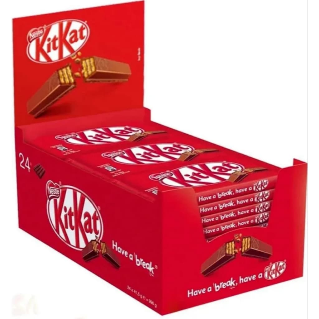 Kit kat Chocolate ao leite Caixa 24 unidades - wafer Crocante importado