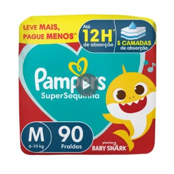 Fralda Pampers SuperSequinha Baby Shark