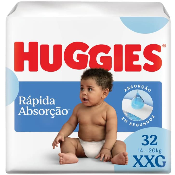 Fralda Infantil Huggies Tamanho XXG 32 Unidades