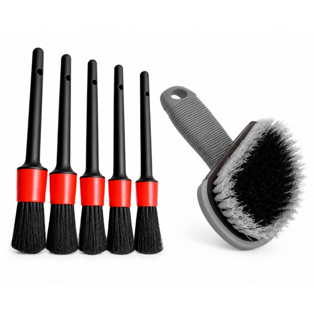 KIT 5 Pincéis Automotivo e Escova para Roda de Carro Automotivo Carro