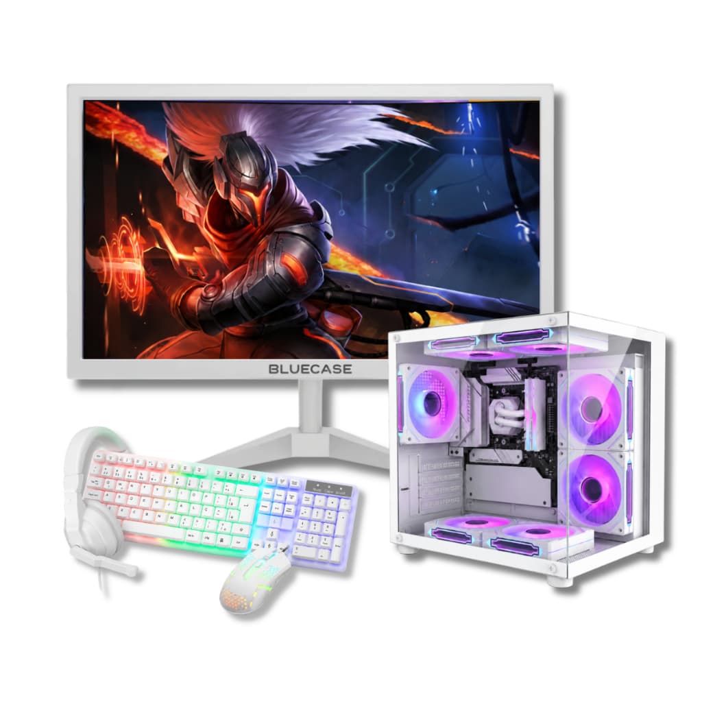 Computador Pc Gamer Ryzen 5 3400G 16GB DDR4 SSD 512GB NVME Monitor Led 20" Branco