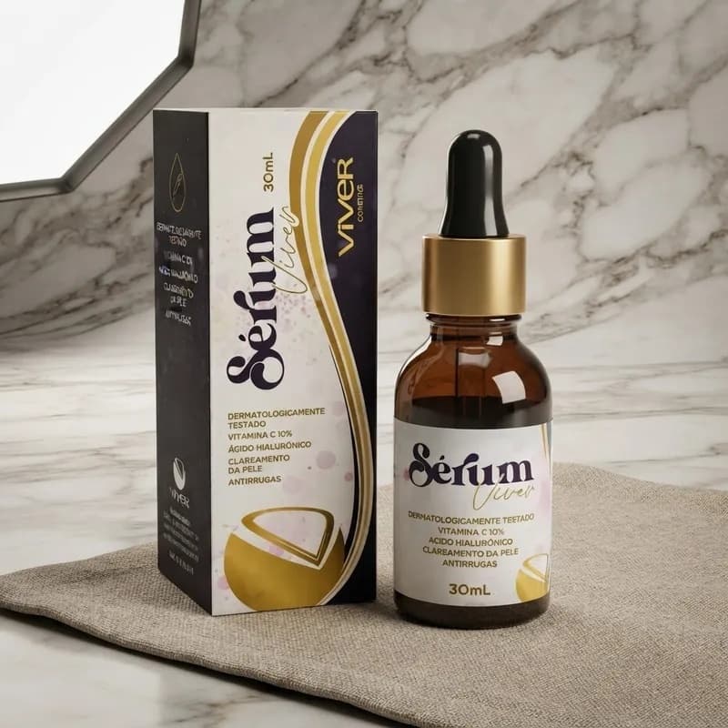 Sérum Facial Viver Vitamina C 10% Ácido Hialurônico Clareador Antirrugas 30ml