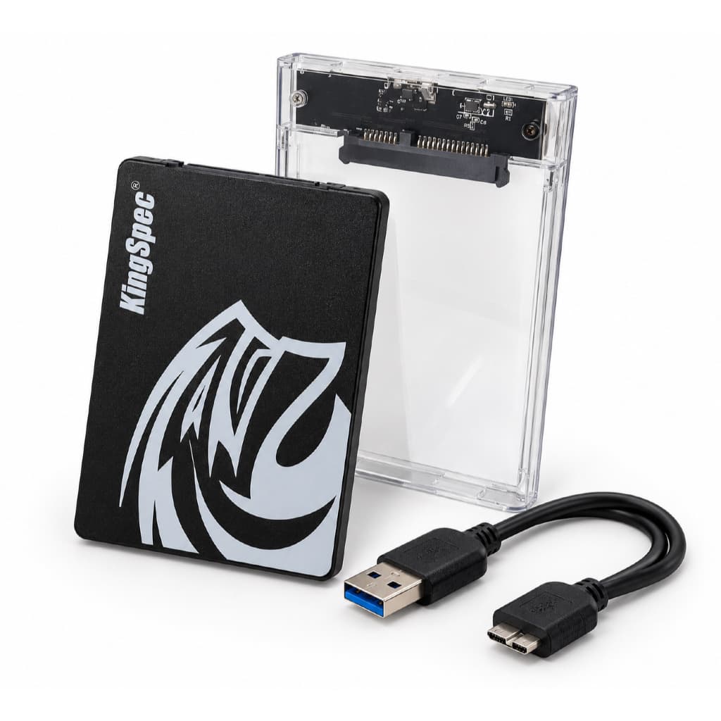 SSD KingSpec 1TB SATA III + Case Externa USB 3.0