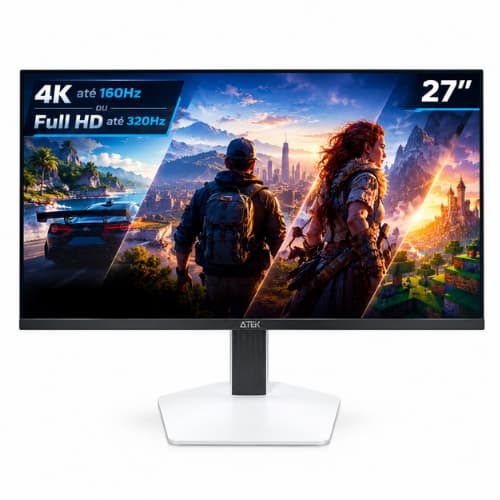 Monitor Gamer 27" 4K Mini LED RGB IPS 320Hz FPS/RTS HDR Dual Mode HDMI 2.1 Branco DisplayPort Aitek