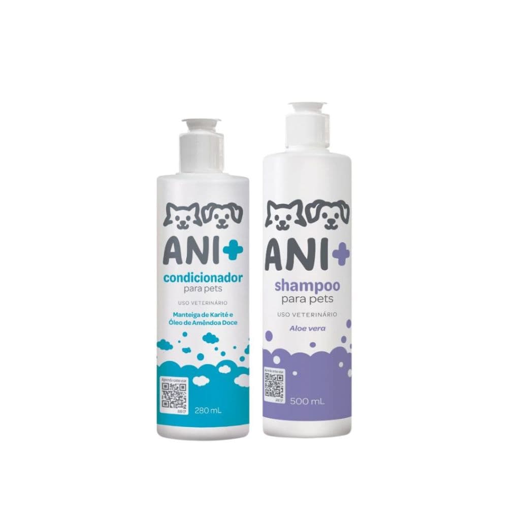 Kit Produtos Pet Shampoo + Condicionador Cachorro Gato Ani+ Pet Society