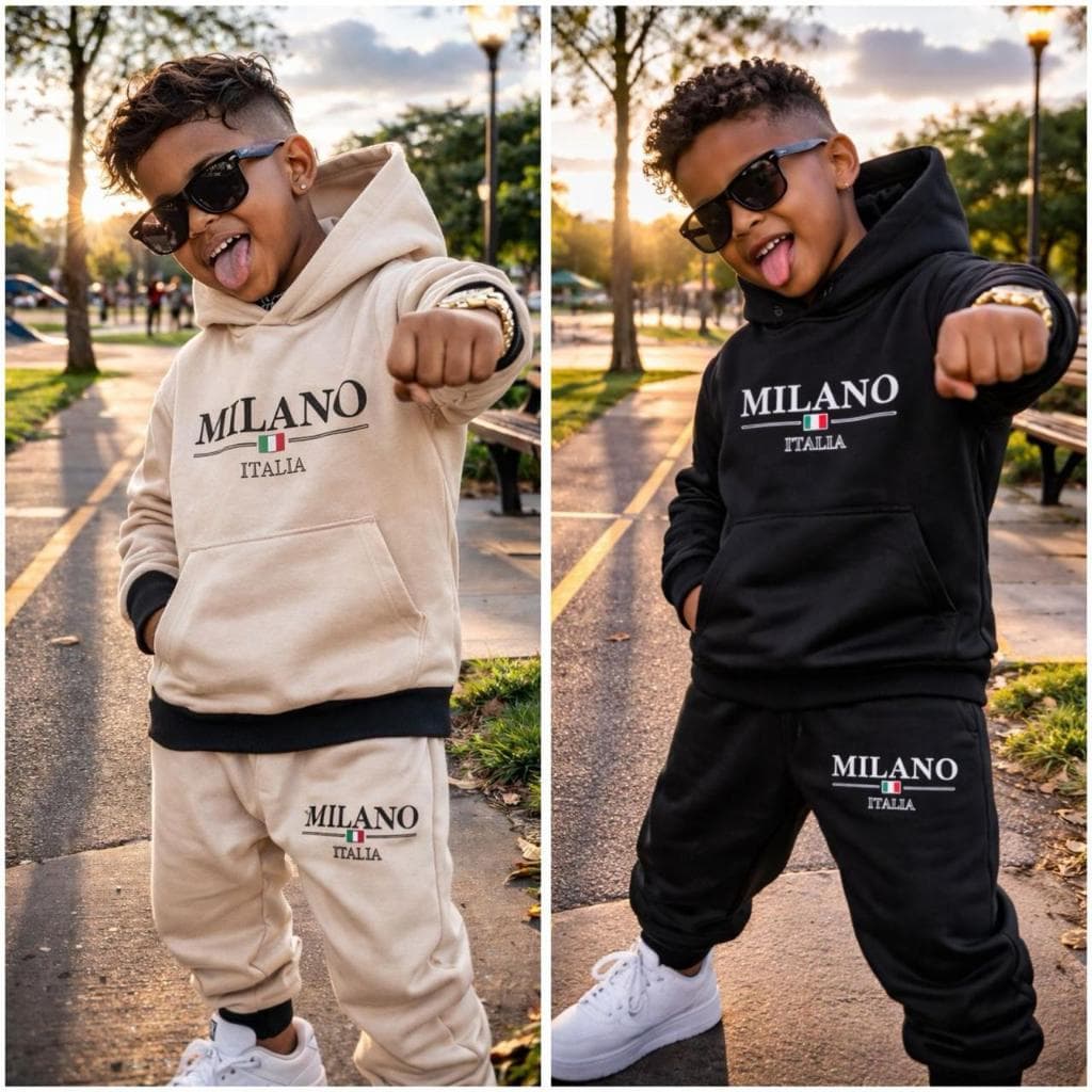 Conjunto Infantil Menino Inverno Moletom Chimpa Milano Confortável e Estiloso Veste 4 ao 14