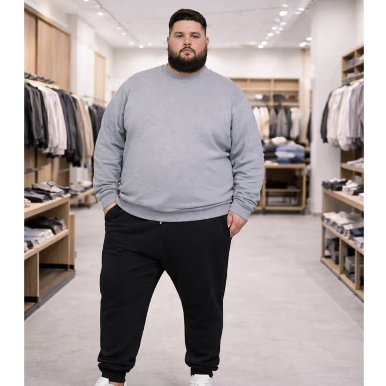 Conjunto Moletom Blusa Capuz e Calça Moletom Jogguer Plus Size Masculino Liso Básico
