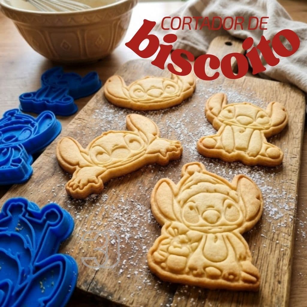 Kit 7 Cortadores Stitch – Biscoito, Pão e Massinha de Modelar