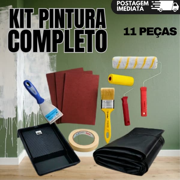 Kit 11 Peças Pintura Parede Completo Profissional Ferramentas para pintar Kit Pintura Completo