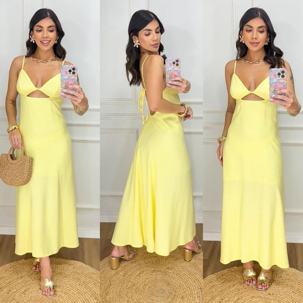 VESTIDO MIDI COM DECOTE  V 💫 COSTAS ABERTAS, ELEGANCIA e CAIMENTO PERFEITO❤️❤️❤️