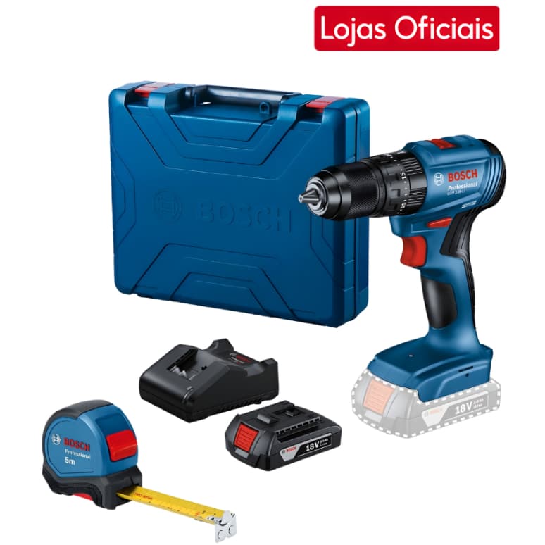 Parafusadeira Furadeira Impacto Bosch GSB 185-LI 18V Brushless Mandril Metal + Trena 5m Grátis