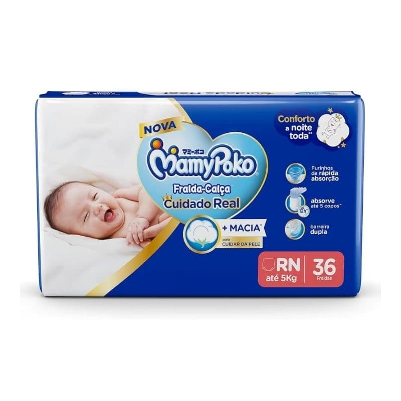 MamyPoko Fralda-Calça Recém-Nascido Jumbo 36 Unidades