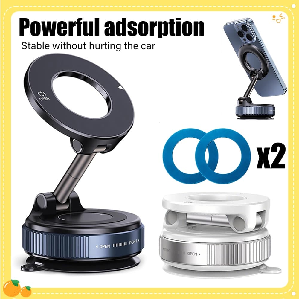 Suporte Magnético p/ Celular no Carro 360° - Dobrável e Ajustável Fixação Forte p/ Todos Smartphones