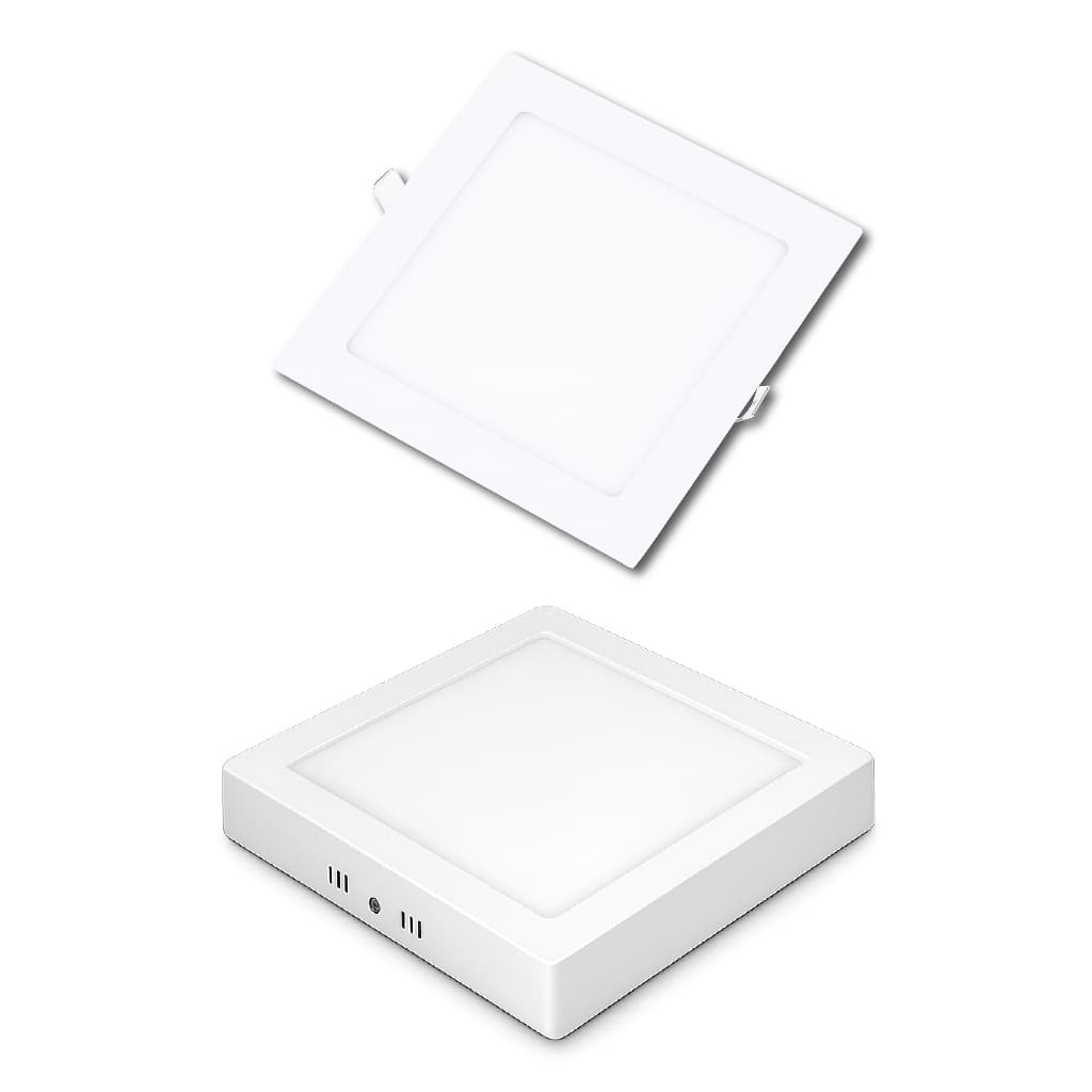 kit 2 un Painel led 12w/18w/ 24w Plafon Quadrado luminária Embutir/Sobrepor